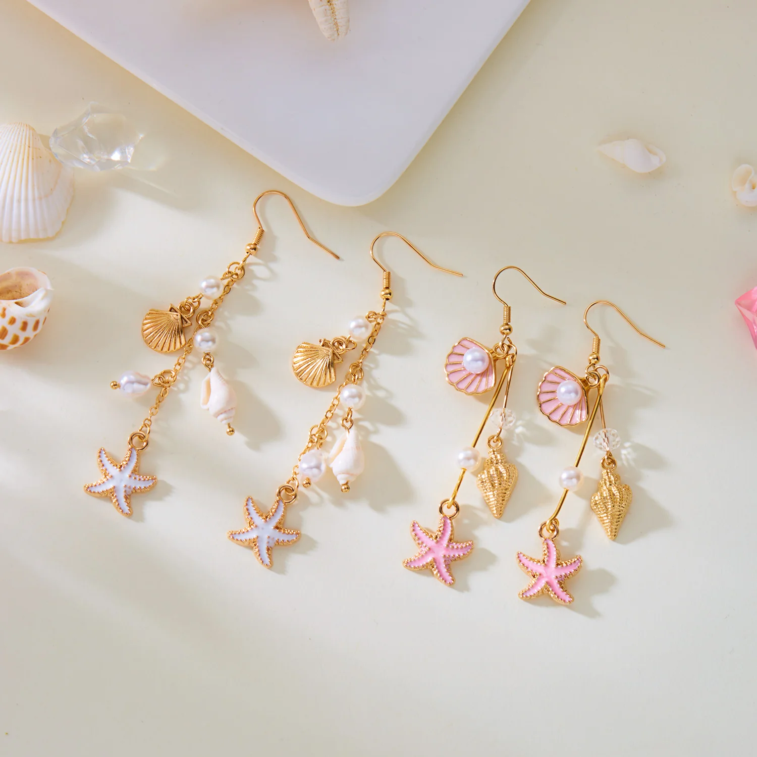 Boucles d’oreilles coquillage bohèmes dorées pour femme Boucles d’oreilles coquillage bohèmes dorées pour femme – Image 5