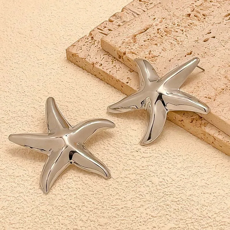 Boucles d'oreilles étoile de mer dorées bohème Boucles d'oreilles étoile de mer dorées bohème – Image 12