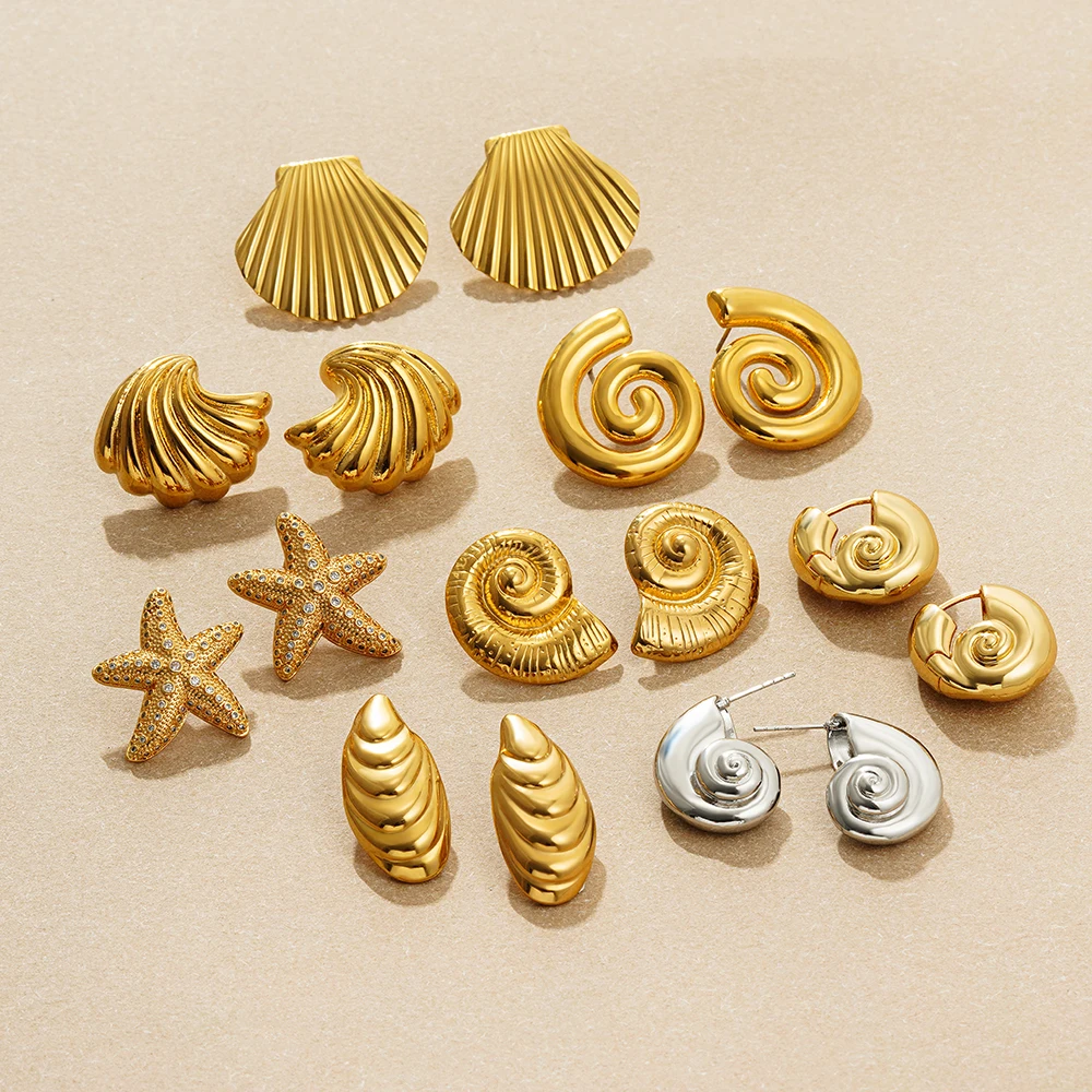 Boucles d'oreilles coquillage plaquées or Boucles d'oreilles coquillage plaquées or – Image 2