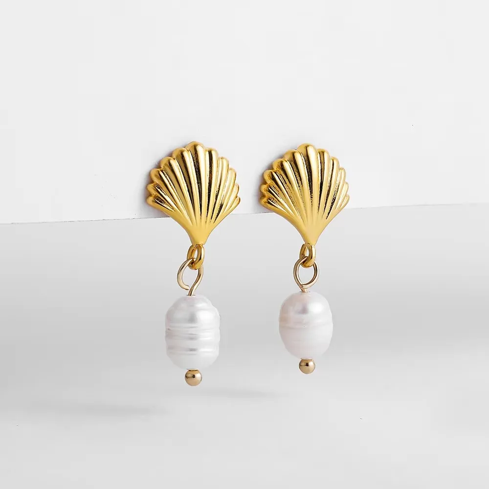 Boucles d'oreilles coquillage plaquées or Boucles d'oreilles coquillage plaquées or – Image 14